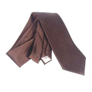 Act V Vintage Tie Brown Micro Dot Made in USA Slim 3" x 58.5"